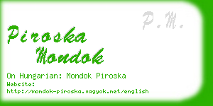 piroska mondok business card